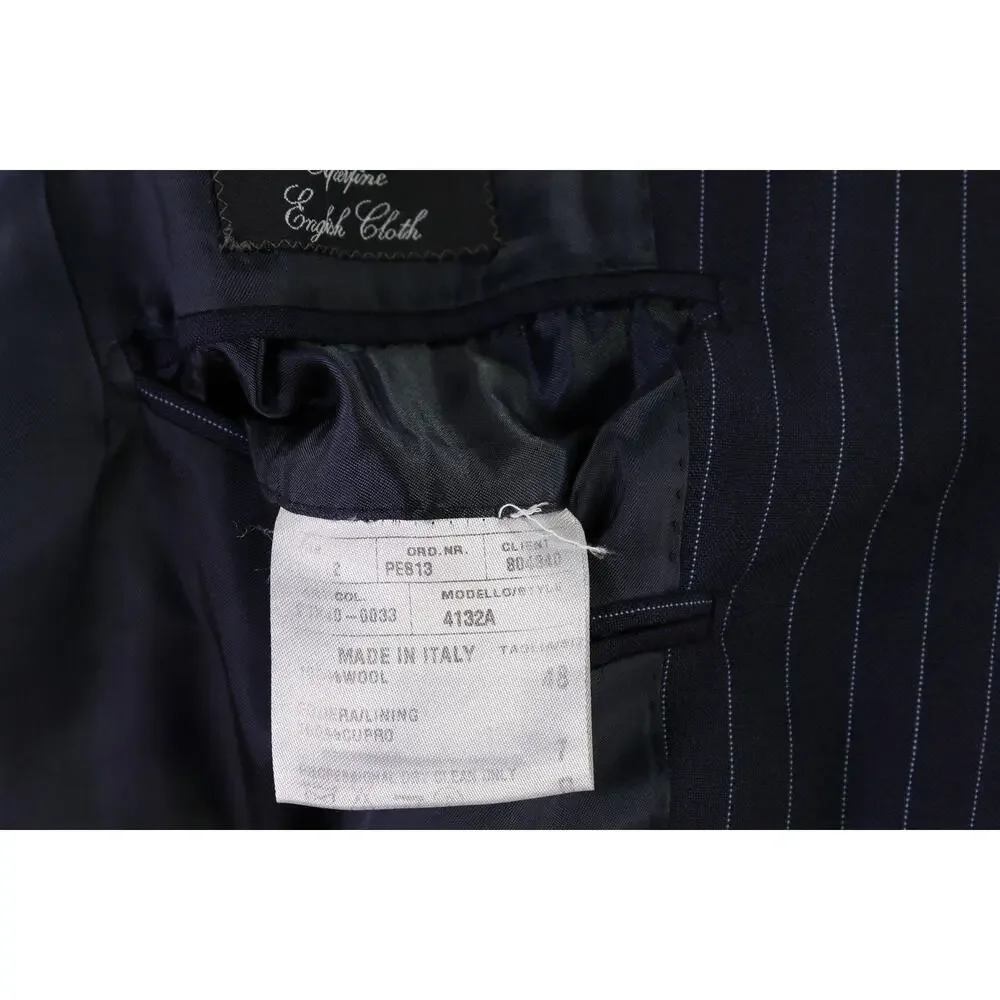 Sartoria Parma Beams F by Caruso Navy Blue Pinstripe 2-Btn Wool Suit 38R